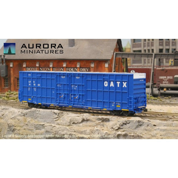 Aurora Miniatures HO Scale LRS GATX Blue Greenbrier 7550 cf 60' Plate F Boxcar 1st Run 141001