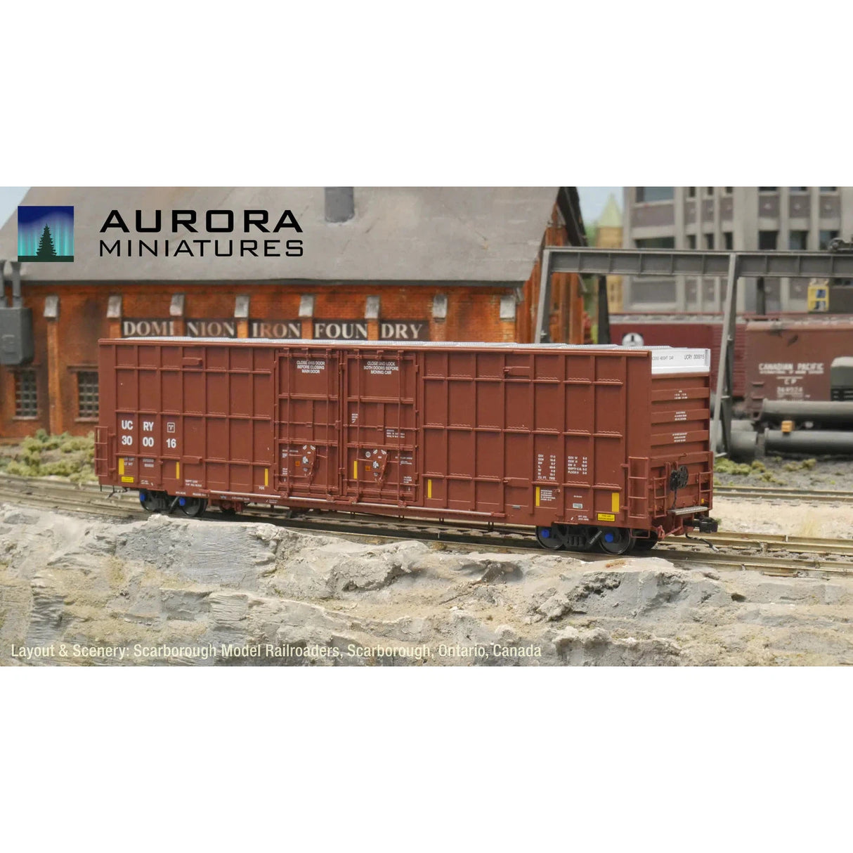 Aurora Miniatures HO Scale UCRY Greenbrier 7550 cf 60’ Plate F Boxcar 1st Run 300058