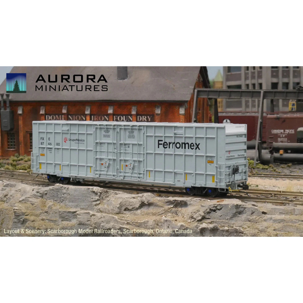 Aurora Miniatures HO Scale FXE Ferromemx Greenbrier 7550 cf 60’ Plate F Boxcar 1st Run 874692