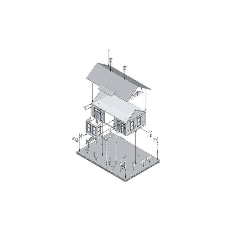 Woodland Scenics N Scale Pre-Fab Woodland Station Kit DPM Kit