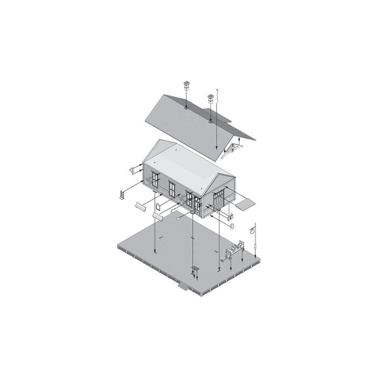 Woodland Scenics N Scale Pre-Fab Woodland Station Kit DPM Kit