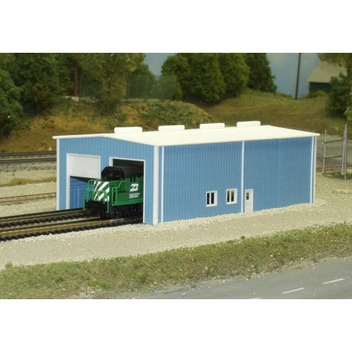 Pikestuff 2-Stall Enginehouse N Scale 40 x 80'  12.2 x 24.4m (blue)