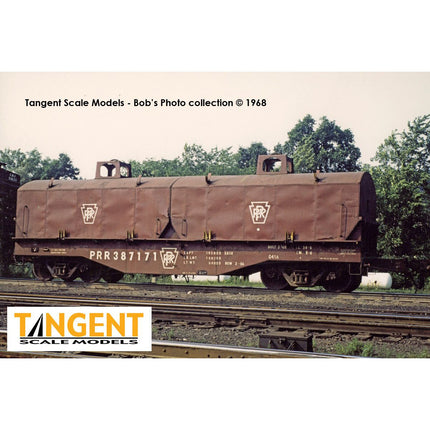 Tangent Pennsylvania Railroad (PRR) “G41A Delivery 1966” w/ Hoods PRR Shops G41A Coil Car #387166