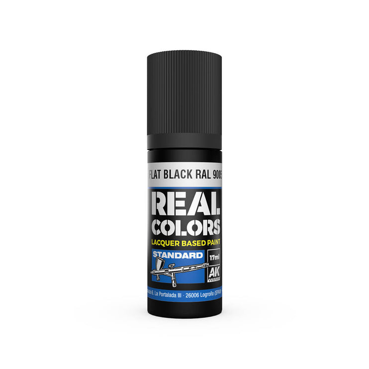 AK Interactive Real Colors Flat Black RAL 9005 17 ml.