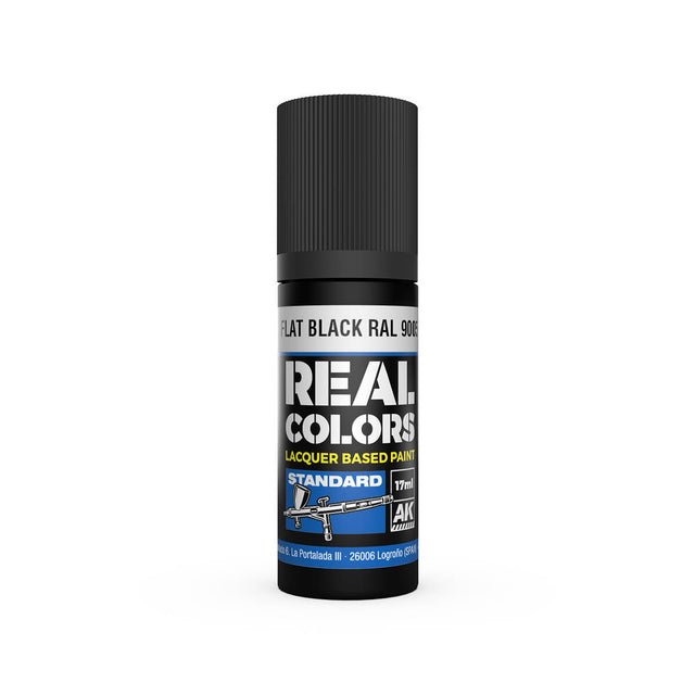 AK Interactive Real Colors Flat Black RAL 9005 17 ml.