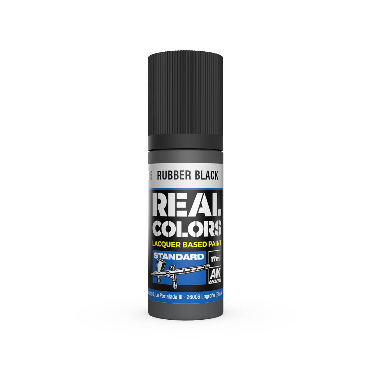 AK Interactive Real Colors Rubber Black 17 ml.