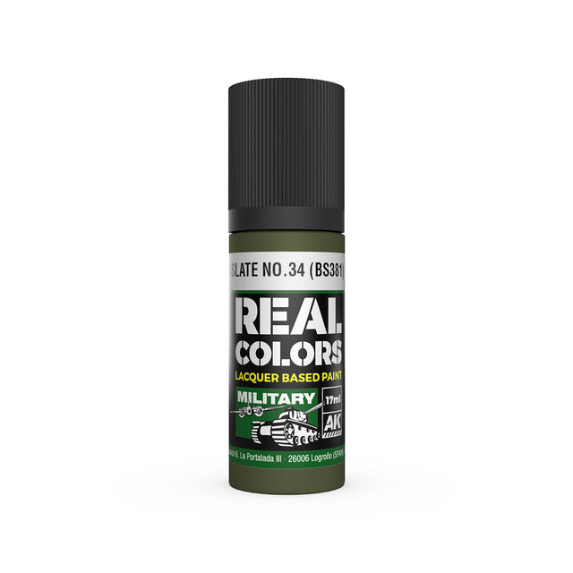 AK Interactive Real Colors Slate No.34 (BS381) 17 ml.