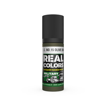 AK Interactive Real Colors S.C.C. No.15 Olive Drab 17 ml.