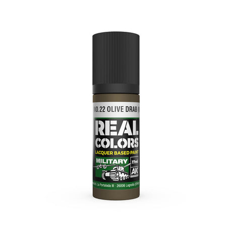 AK Interactive Real Colors No.9/No.22 Olive Drab (WWII) 17 ml.