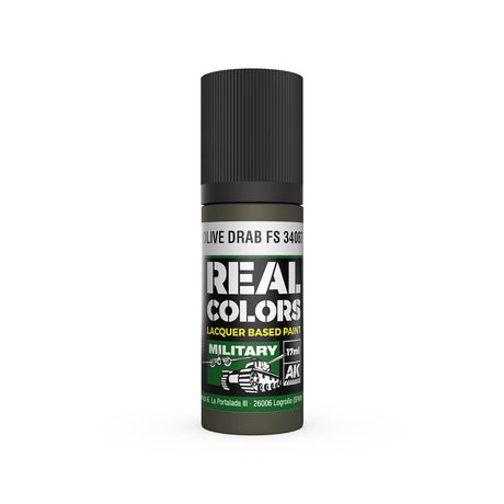 AK Interactive Real Colors Olive Drab FS 34087 17 ml.