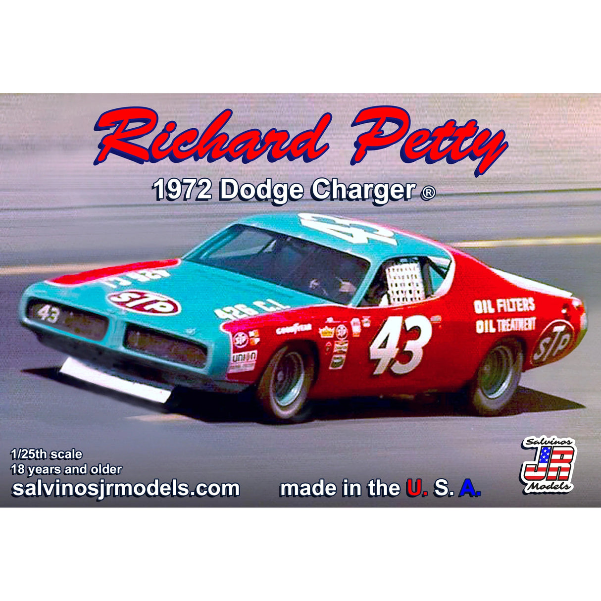 Salvinos Jr Models Richard Petty #43 1972 Dodge Charger Talladega Race Car