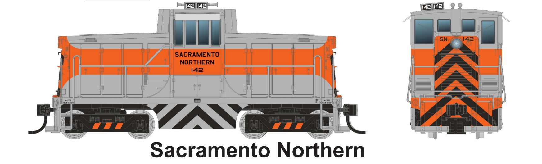 Rapido 048539 HO GE 44-Tonner DC/DCC/Sound Sacramento Northern #142