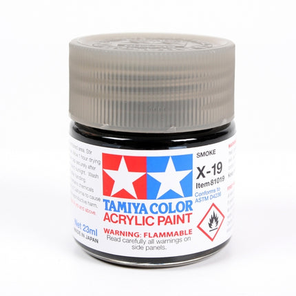 Tamiya Acrylic X-19 Smoke 23ml Bottle