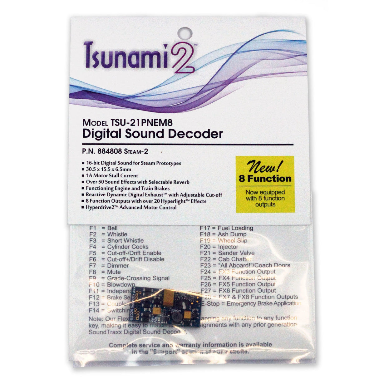 Soundtraxx Tsunami2 Diesel Bald.& Oth. Set, 8-Function, 21-Pin