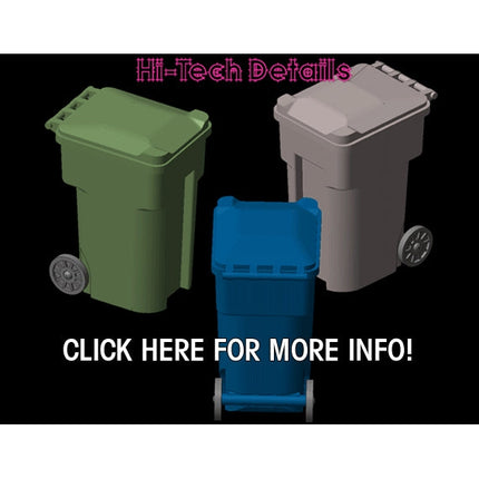 High Tech Details HO Olive Green Yard Trash Cans (6)