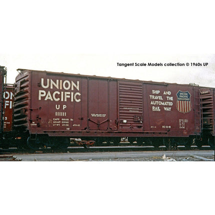 Tangent Union Pacific (UP) “BC-50-10 11-63+” 40′ PS-1 Combination Door Boxcar #111163