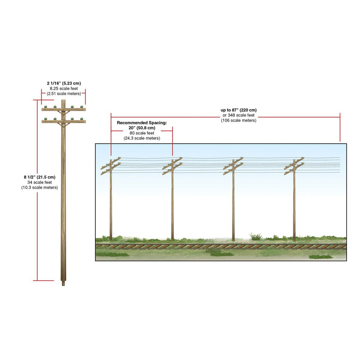 Woodland Scenics O Scale Pre-Wired Double Crossbar Poles – Fusion Scale ...
