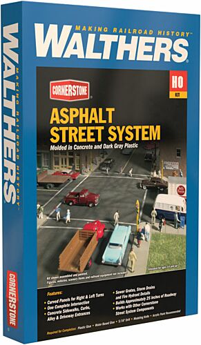 Walthers Cornerstone HO Scale Asphalt Street System