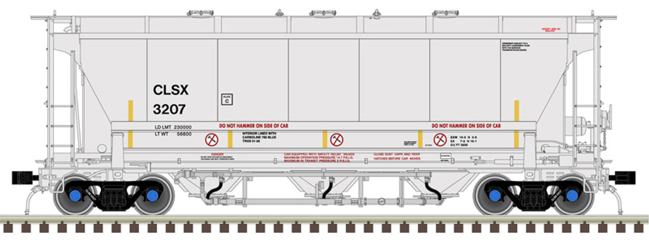 Atlas HO Scale Cargill Salt (CLSX) 3202 Trinity 3230 Pressure Differential Covered Hopper 