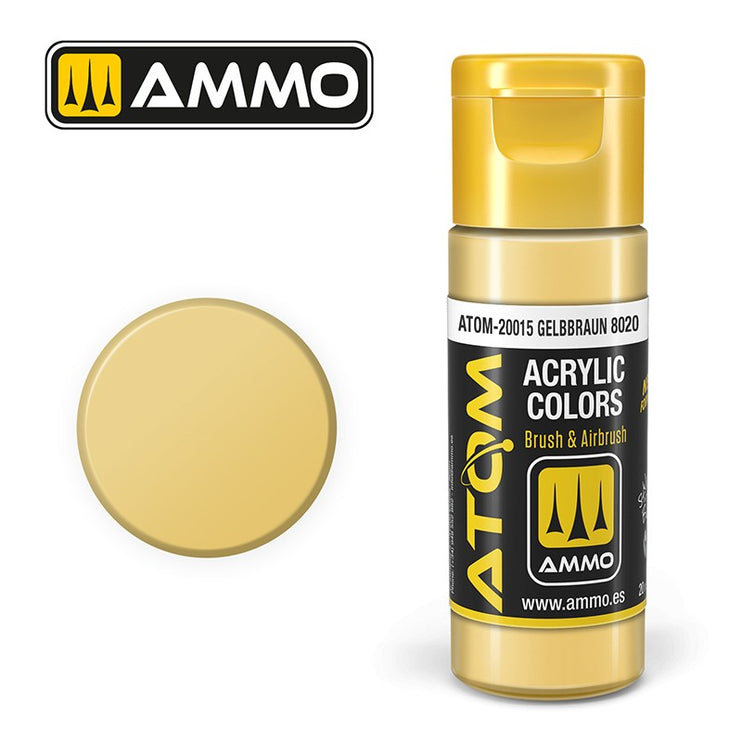 Ammo Mig Atom Color Acrylic Gelbbraun RAL8020