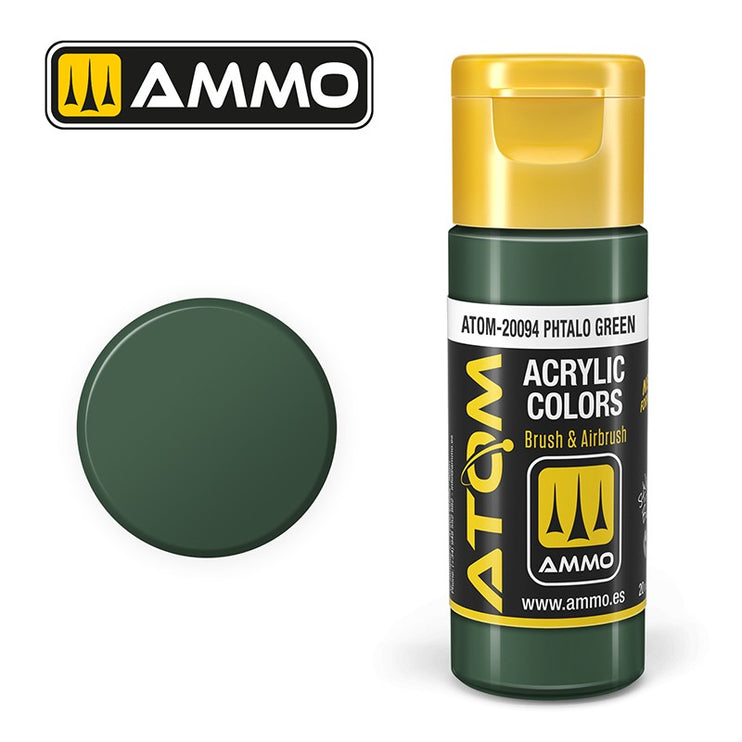 Ammo Mig Atom Color Acrylic Phtalo green