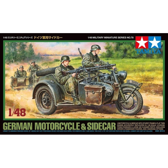 Tamiya 1/48 German motorcycle and side car