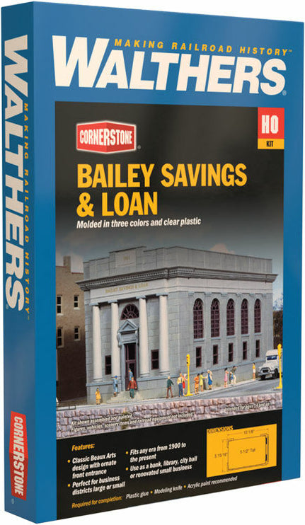 Walthers Cornerstone HO Scale Bailey Savings and Loan