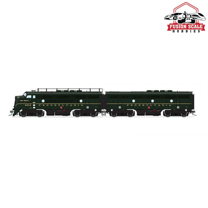 Broadway Limited HO Scale P4 F3 A/B Diesels PRR #9512/9512B/grn single-stripe DC/DC (Pre Owned)