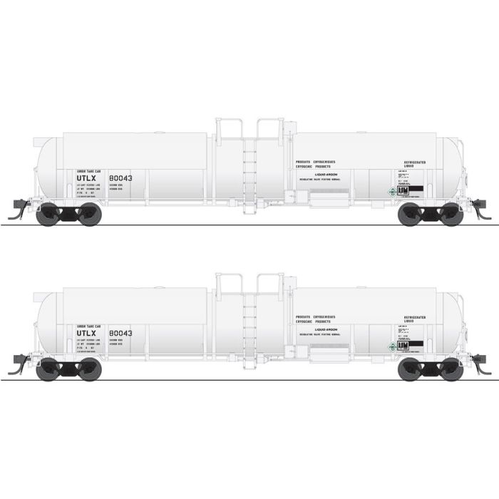 Broadway Limited HO Scale Cryogenic Tank Car 2 Pack UTLX/wht