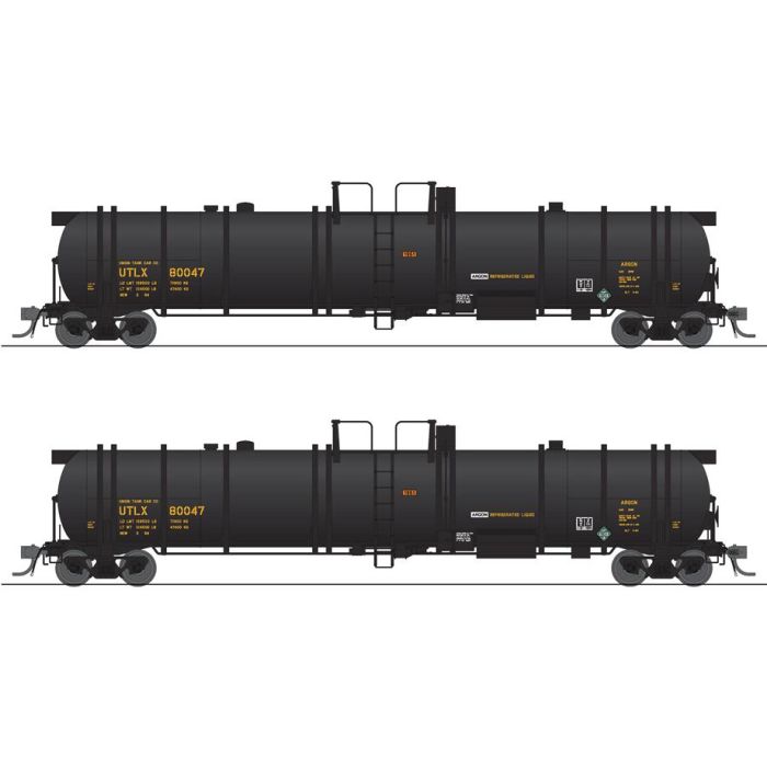 Broadway Limited HO Scale Cryogenic Tank Car 2 Pack UTLX/blk