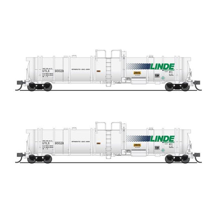 Broadway Limited N Scale Cryogenic Tank Cars 2 Pack Linde Type C