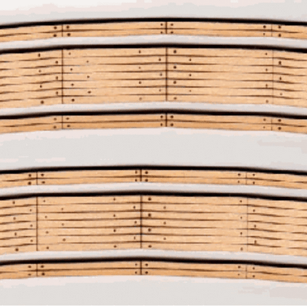 Blair Line 29 Laser-Cut Curved 2-Lane Wood Grade Crossing pkg(2) 24" Radius N Scale