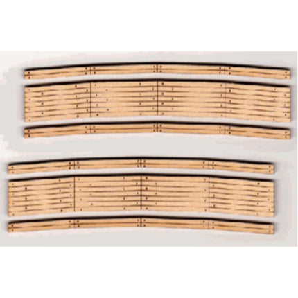 Blair Line 27 Laser-Cut Curved 2-Lane Wood Grade Crossing pkg(2) 15" Radius N Scale