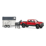 Bruder Toys RAM 2500 Pickup Truck w Horse Trailer and Horse