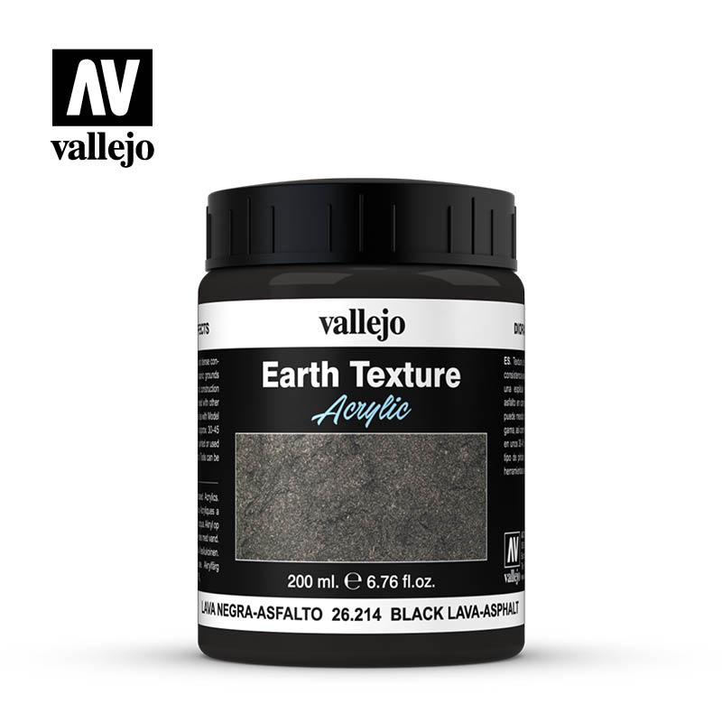 Vallejo Black Lava-Asphalt Earth Texture Diorama Effect 200ml Bottle