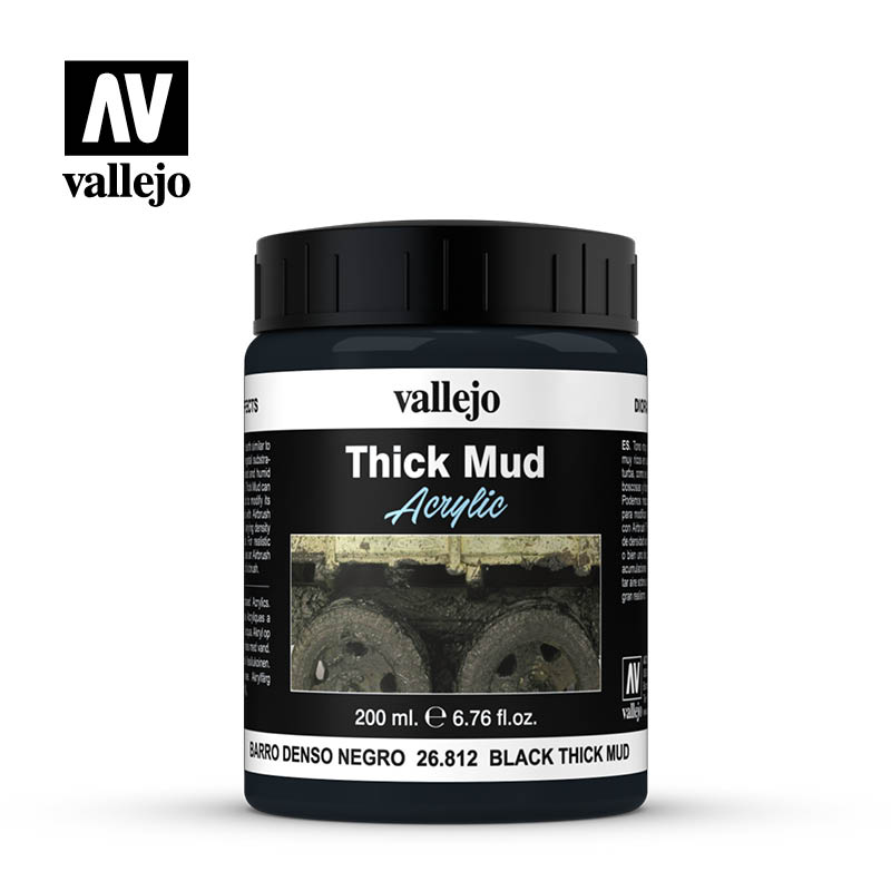 Vallejo Black Mud Thick Mud Diorama Effect 200ml Bottle