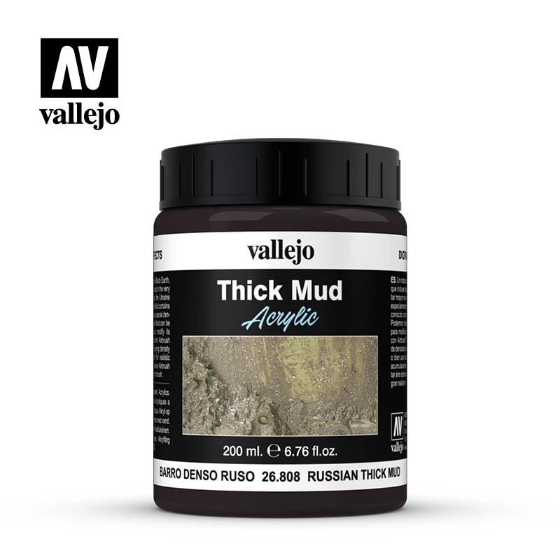 VALLEJO Diorama Effects | Earth Texture | Ground Texture | Thick Mud 200ml  / 6.76 fl.oz.
