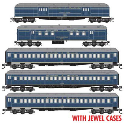 Micro Trains N Scale Louisville & Nashville L&N Heavyweight Cars 5 Pack 416, 1447, 2507, 2510, 2512 With Jewel Case