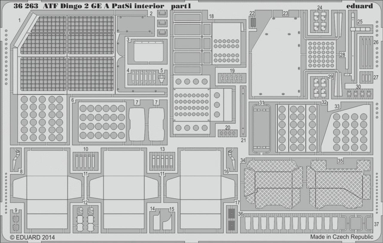 Eduard ATF Dingo 2 GE A PatSi Interior Photo-Etched Detail Set – 1:35 ...