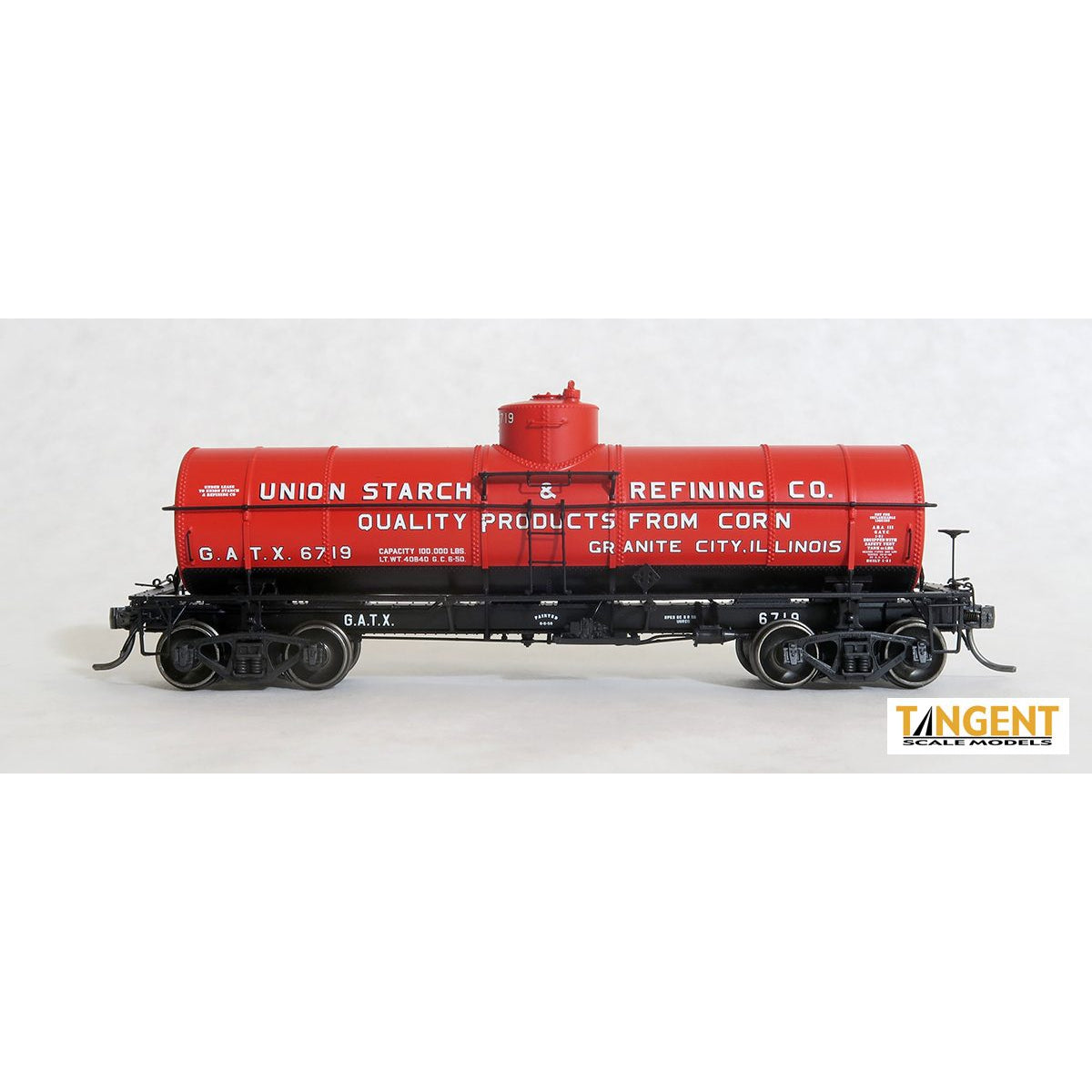 Tangent GATX "Union Starch and Refining 1950+" GATC 1917-design 8000 Gallon Tank Car #6714