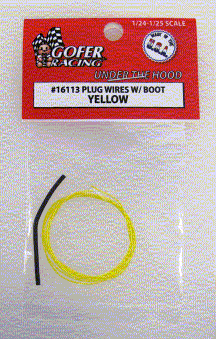 Gofer Racing Decals Plug Wires With Boot Yellow