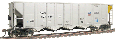 O Scale UP/CMO Style RD-4 Coal Hopper White Dashes Reflective Decal Set