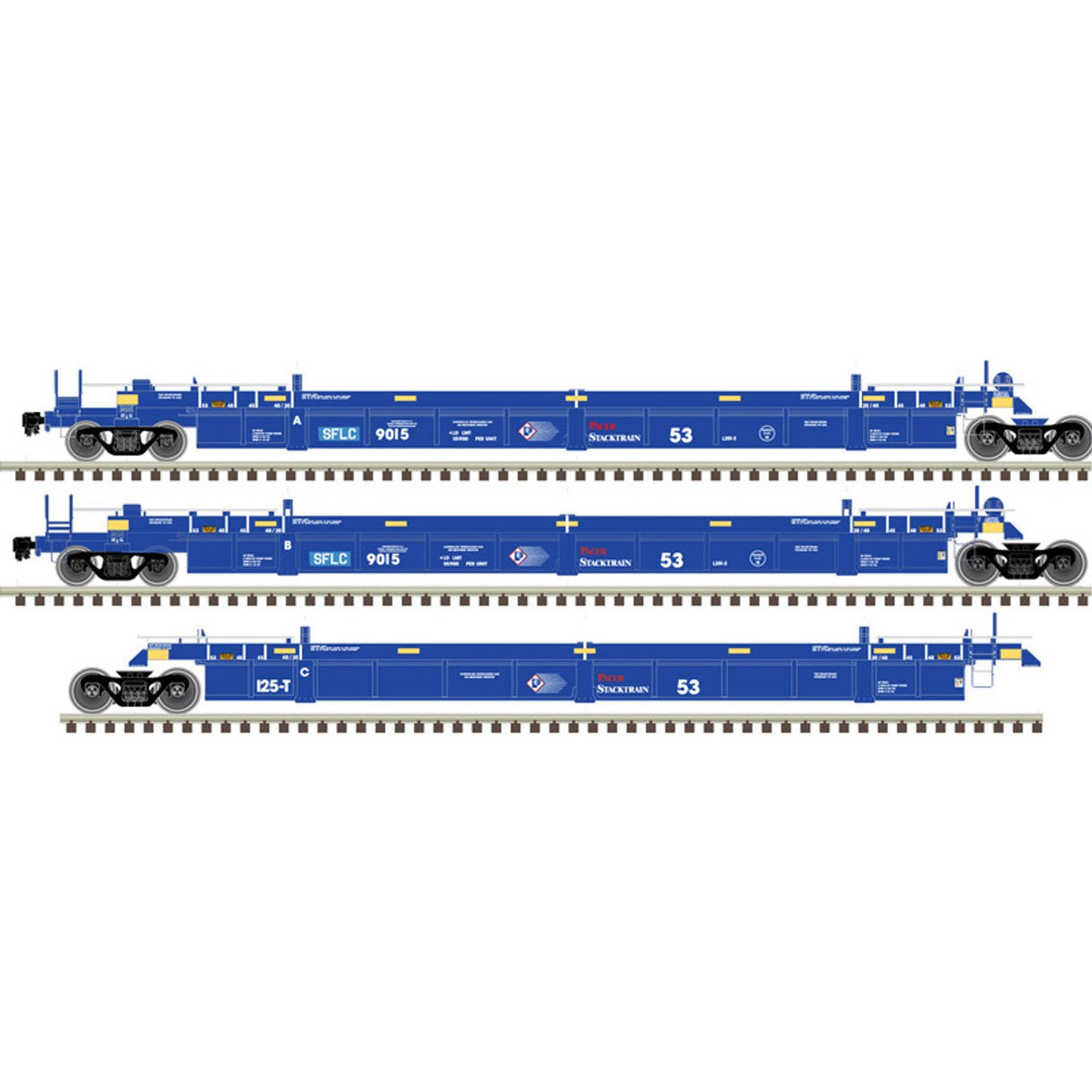 Atlas Master HO Scale Thrall Triple 53' Articulated Well Car