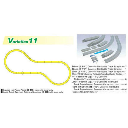 Kato N 20870 Unitrack Double Track Variation Set 11 (Super Elevated Curves And Modern Concrete Ties)