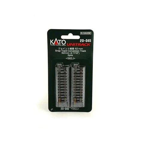 Kato N Scale Unitrack 62mm Snap Track Conversion/2pc