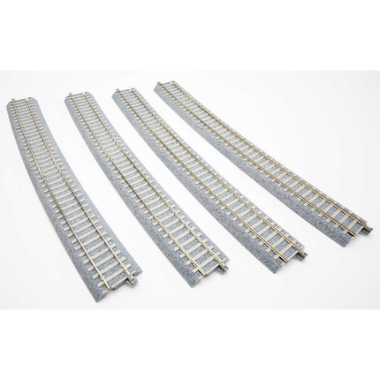 Kato HO Scale Unitrack R1606mm (63-1/4'') Concrete Tie Curve Track 4 Pack