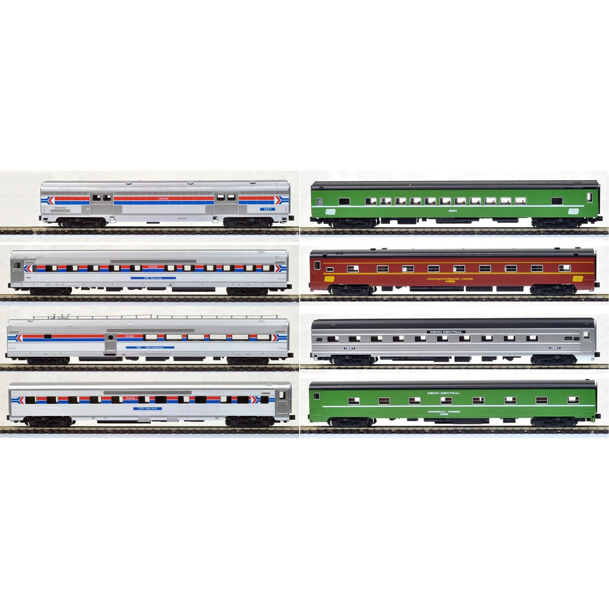 Kato N Scale Amtrak Rainbow Era Passenger Cars 8 Pack