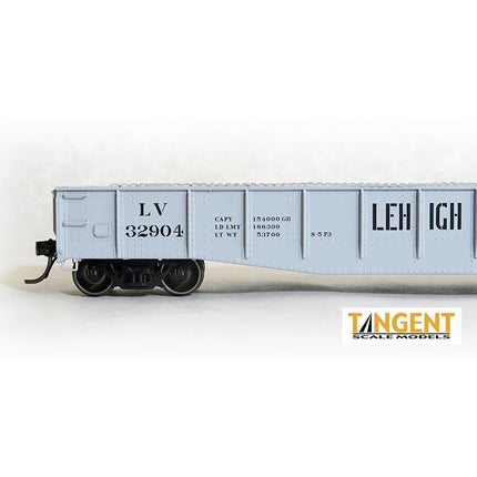 Tangent Lehigh Valley “Gray 5-1973” Bethlehem 70-Ton Riveted Drop-End Gondola #32904