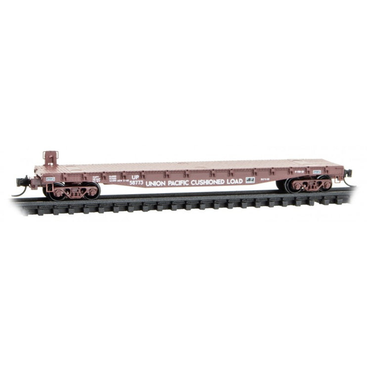 Micro Trains N Scale 50' Flat Car Fishbelly Side w/ Side Mount Brake Wheel Union Pacific (UP) 58773