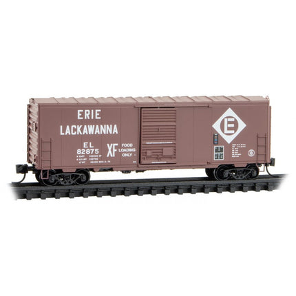 Micro Trains N Scale 40' Std Box Car Single Door w/o roofwalk Erie Lackawanna (EL) 82875